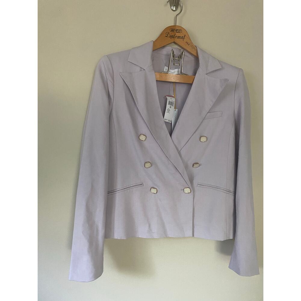 NWT House of Harlow Lavender Double Breasted Dickey Jacket Medium Retails $175